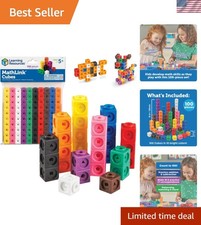 MathLink Cubes - Set of 100 Cubes, Ages 5 Kindergarten, STEM Activities, Mat...