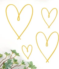 Metal Love Heart Wall Art Set - Gold Ornament for Bedroom & Living