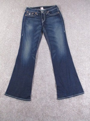True Religion Joey Big T Womens 31 Jeans Low Rise Flare Twisted