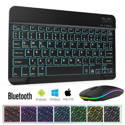 QWERTZ Bluetooth Tastatur Beleuchtet Maus Für Teclast T50 11/T40S 10.4/T30 10.1