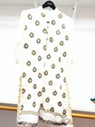 White Indian/Pakistani  top/ Kurta with golden work, beautiful and elegant. — photo 4