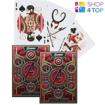 2x Avengers Infinity Saga Rote Spielkarten Decks von THEORY11 Marvel