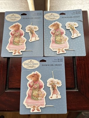 Vera The Mouse Marjolein Bastin Hallmark 1997 Lot Of 3 Bookmarks USA Vintage New