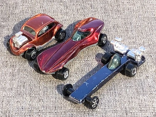 HOT WHEELS RED LINE ERA JOHNNY LIGHTNING LOT OF 3 VEHICLES LOT #1