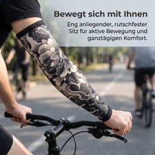 Armstulpen Fahrrad UV Schutz Armlinge f&uuml;r Sommer und Tattoo-Look