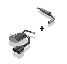 FOX Sportauspuffanlage ab Kat mittig 2x80mm scharf für VW Lupo 6X 1.4l 1.6l