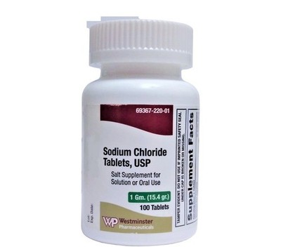 Westminster Pharmaceuticals Sodium Chloride USP Salt Supplement Tablets 100 Ct 
