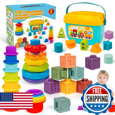 GJOF2YK Montessori Baby Toys for Ages 6 18 Months with Sensory Shape Sorter Matc