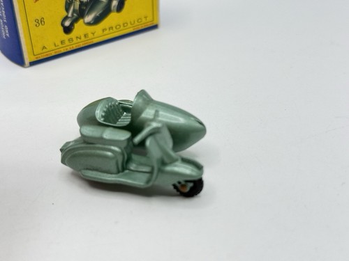 Matchbox Lesney 36b Lambretta Scooter & Sidecar with D Type Box Vnmint - Bild 6 von 11