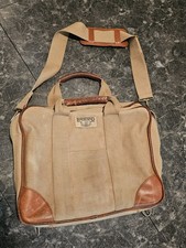 Lands End Square Rigger Bag Canvas Leather Tote Carry Luggage USA Made 15โ Flaws