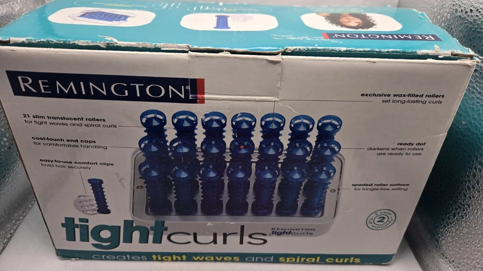 Vintage Remington Tight Curls 21 Slim Wax Core Hot Rollers H-21SPN Box Perfect - Image 3 of 4