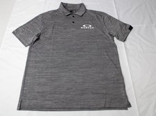 Oakley Men's Hydrolix Gravity Pro Polo Shirt BE5 Blackout/White Heather Medium