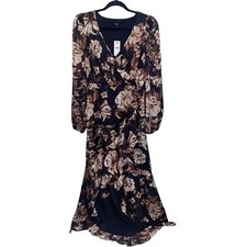 Express Dress Womens Small Floral Sheer Maxi Whimsigoth Fall Boho 2023 NWT