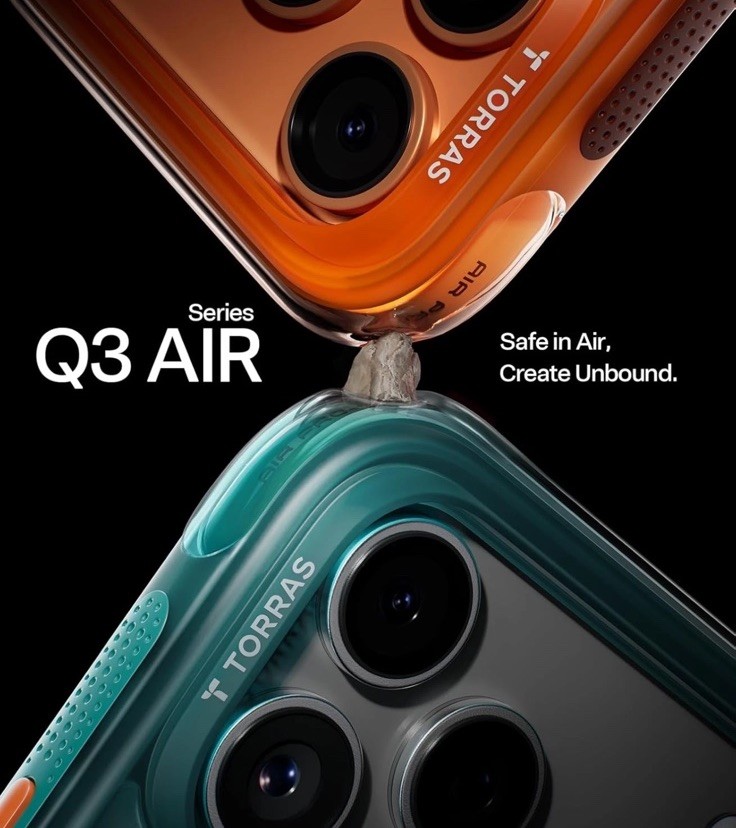 TORRAS Ostand Q3 Air for iPhone 17 Pro Max Case 6.9” with 360