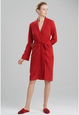 N Natori Women Aura Solid Robe Garnet Red Size L 03