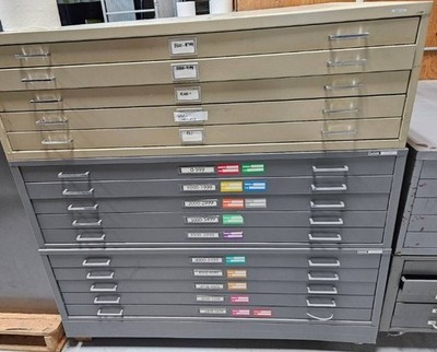 lot of (8) blueprint file cabinets