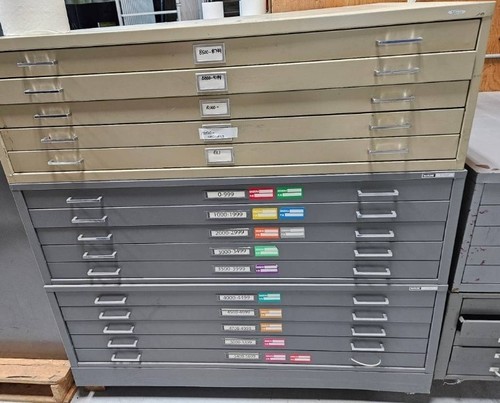 lot of (8) blueprint file cabinets
