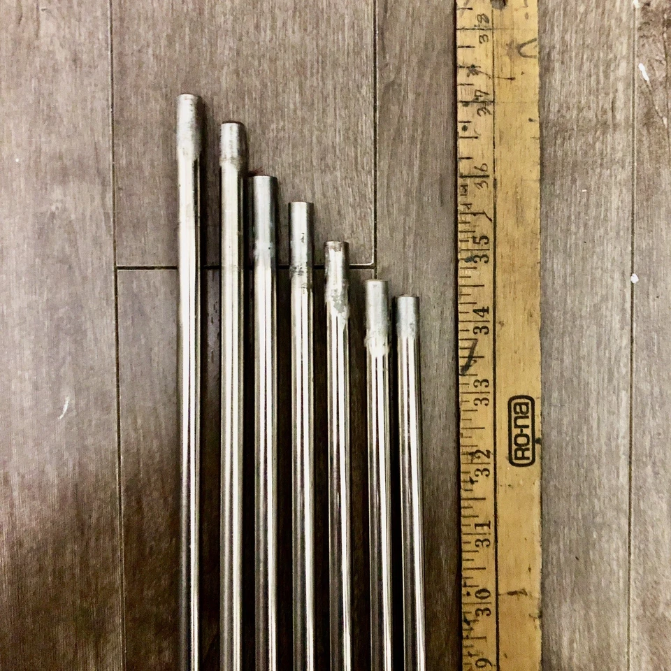 Set of 7 True Temper Black Gold Steel Stepless iron Shaft .355" Tip Regular Flex - Image 3 of 4