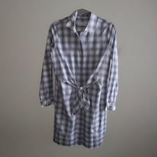 Calvin Klein Size 6 Shirt Dress Plaid Blue White