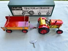 Vintage Schylling Tractor and Trailer Wind-up Tin Toy. New in Box!