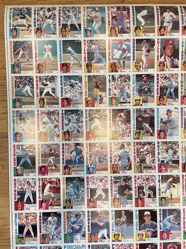 1984 Topps 7-11 Baseball Uncut Sheet Palmer Brett Carew Smith (132 Karten) *US70 - Bild 2 von 9