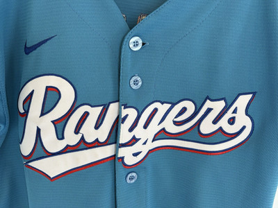 Nike Texas Rangers Seager #5 Blue MLB Jersey, Size L, Unisex Youth