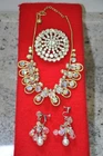 Vintage Costume Jewelry Lot Necklace, Earrings, Brooch