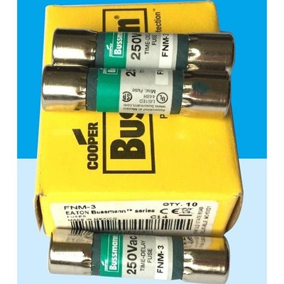 10PC new Bussmann FNM-3 TIME-DELAY Fuse supplemental fuses (3Amp) 250Vac
