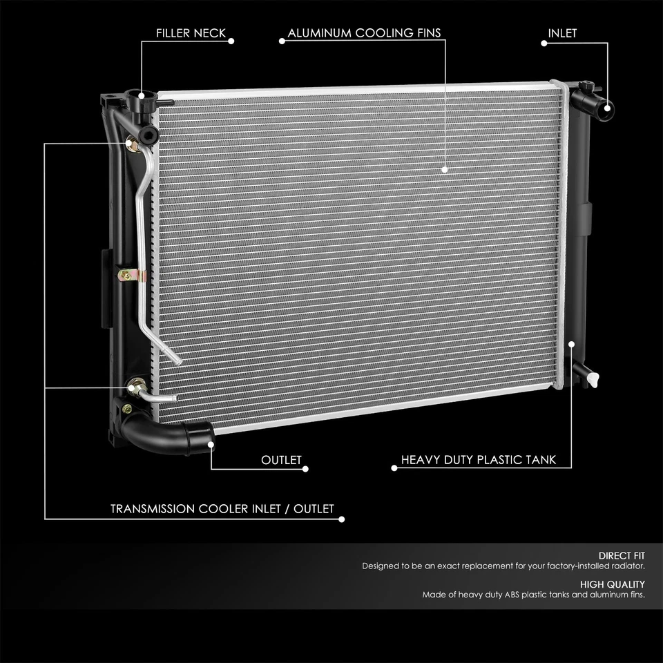 Fit 04-06 Lexus RX330 Factory Style Aluminum Core Radiator Replacement DPI2688 - Image 2 of 4