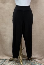 Matty M Black Stretch Wide Waistband High Rise Leggings Size S