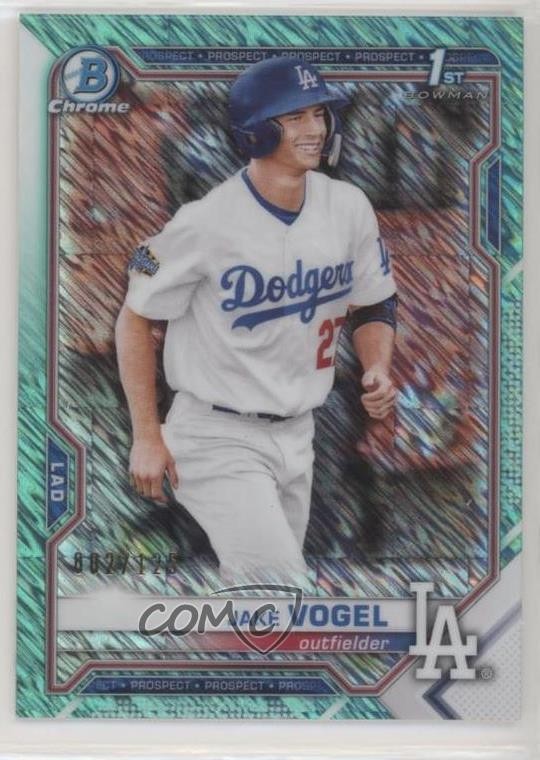 2021 Bowman Chrome Prospects Aqua Shimmer Refractor /125 Jake Vogel #BCP-59 0nr3