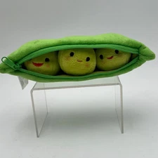 Disney Pixar Plush Peas In A Pod Toy With Zipper Closure Soft Green Removable 