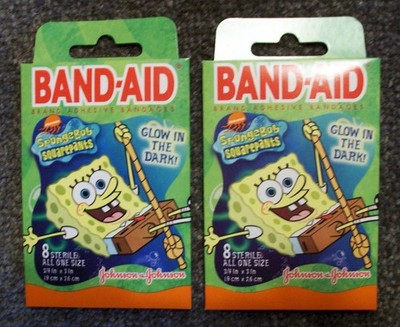 2003  Band-Aid Travel SPONGEBOB GLOW Bandages Johnson Johnson J&J Band-Aids 2