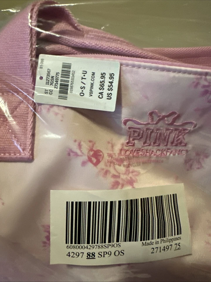 Victoria's Secret ROSA x LoveShackFancy Bolso de Mano Bellas Iconos Sellado Foto 3 de 4