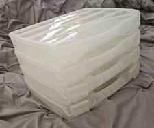 Lot 4 Lrg Adjustable Compartment Craft Storage Box with Handle by Bead Landing