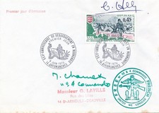 France 1974 N°1799 1er jour +tampon commandos signé graveur + Vice président SAS