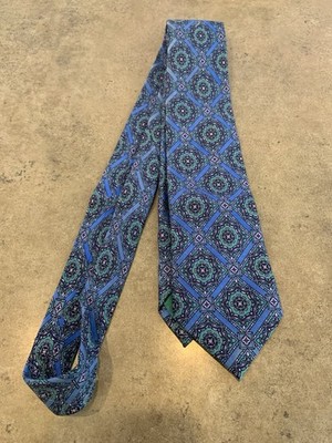 Daniel Rene Tie Mens Silk ITALY Designer Blue Tones