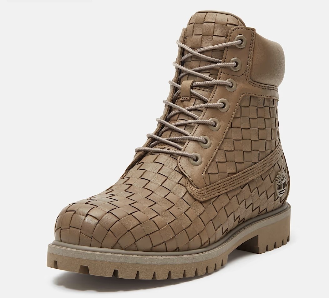 Timberland 6 Inch Premium Boot Olive Woven Leather 10.5  display picture 1