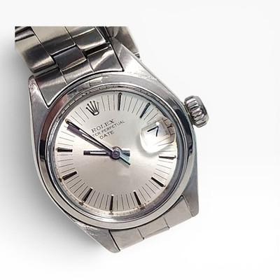 Rolex Ladies Date 26 mm Radial Dial Steel Oyster Automatic Watch 6916 Circa 1974