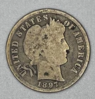1897 Barber Dime Philadelphia Mint USA Coin 90% Silver Liberty Head