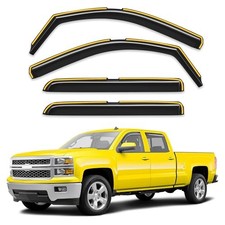in-Channel Window Rain Guards Fit Fit for 2014-2018 Silverado/ Sierra Crew Cab