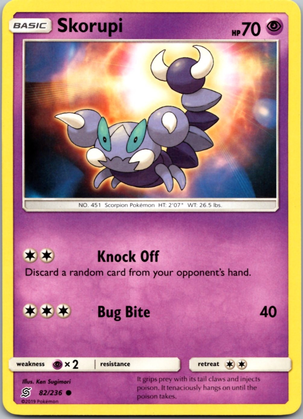 Skorupi 82/236 Common Unified Minds Pokemon Near Mint