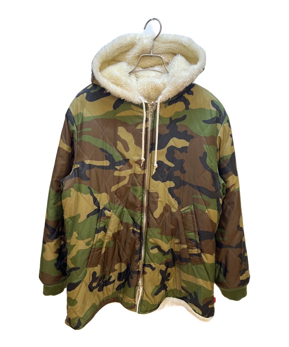 SUPREME 17AW Reversible Sherpa Work Parka Size: M Olive x Men