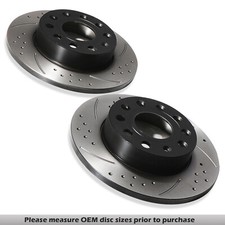 REAR GROOVED DRILLED 256MM BRAKE DISCS FOR AUDI A3 8P TDI TFSI TSI QUATTRO 03-12