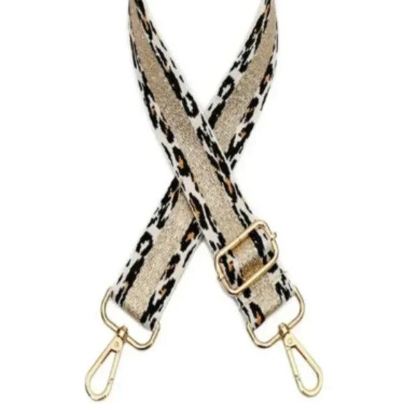 Handbag Purse Fashion Replacement Strap Leopard/Gold Glitter New Sealed-image