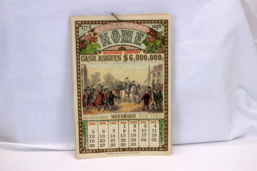 1876 Centenario HOME COMPAGNIA ASSICURATIVA Calendario 12 mesi PHILADELPHIA Kronheim - Foto 10 di 13