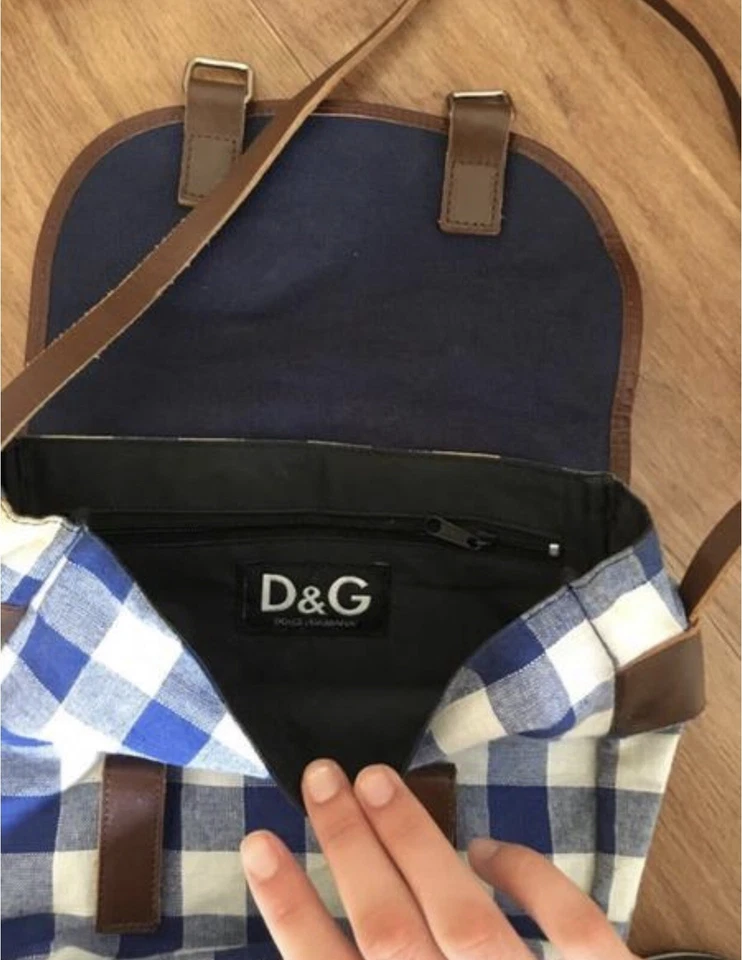Dolce & Gabbana Bolso de Hombro a Cuadros Cuero Algodón Foto 2 de 4