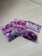 3 x packs of Pink & Silver 40th Birthday Confetti
