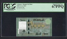 Lebanon 1000 Lira 17-6-2012 P90b Uncirculated Grade 67