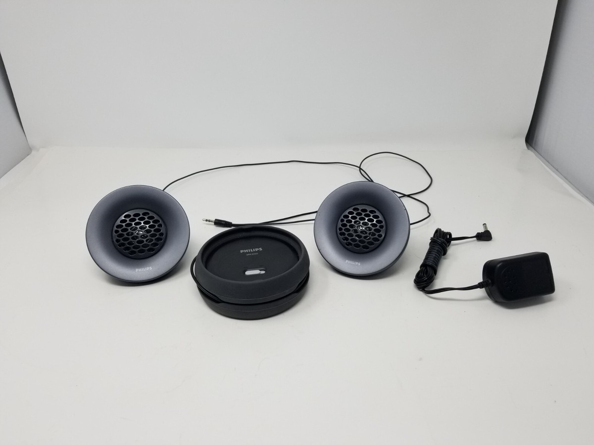Philips SPA3250 Portable Miniature PC Speakers w/ Main Dock and